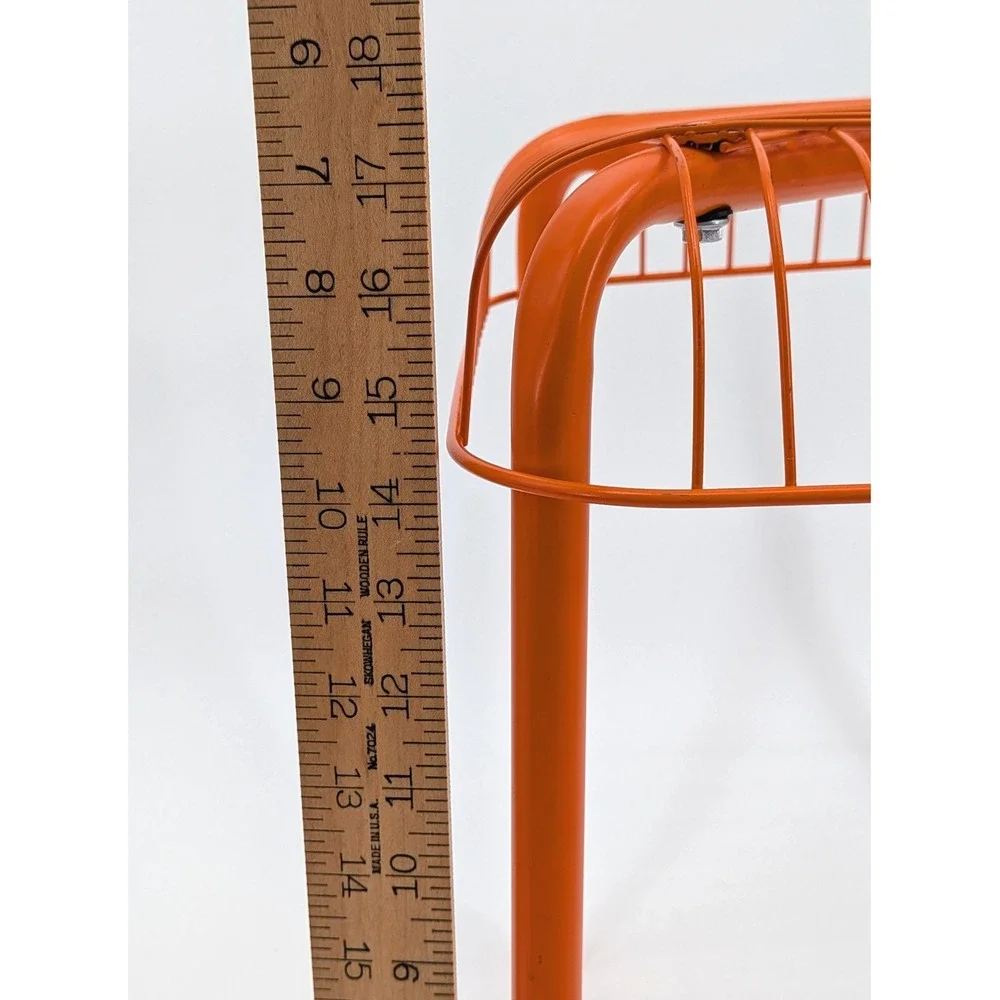 IKEA VÄSTERÖN Orange Metal Wire Stool Vintage Discontinued Modern Design
